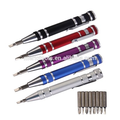 Best seller promotional China best quality screw driver bits 8 in one screwdriver