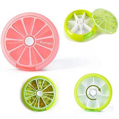 Pill Box Weekly 3 Times 7 Compartments Large Medicine Pill Organizer(Pomelo)