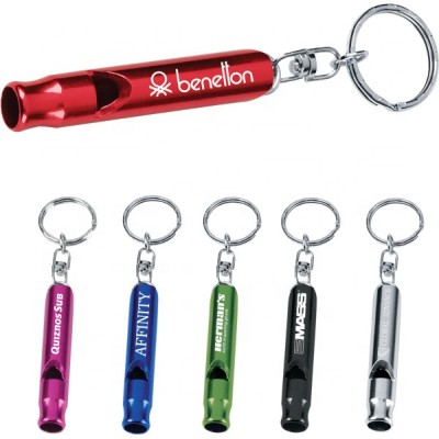 hot sale outdoor metal whistle survival whistle with keychain for promotional gift