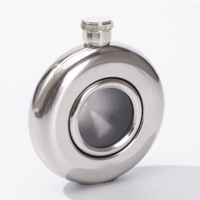 5OZ Translucent cutout 304 Stainless Steel Wine Flask outdoor stainless steel portable hip flask