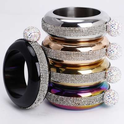 3.5OZ Bracelet Bangle Flask 304 Stainless Steel with Handmade Crystal  for Women Girls Dance Birthday Party Club Bar, 3.5oz