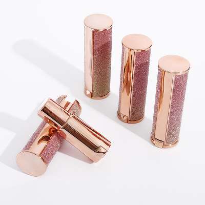 glossy rose gold lipstick tube empty for liquid lipgloss cosmetics tubes