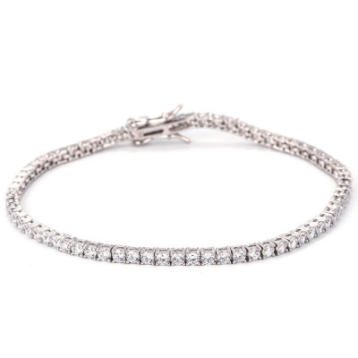 Beauty and Luxury S925 Silver Round Cut AAA+ Cubic Zirconia Tennis Bracelet