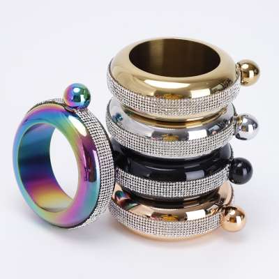 Beauty 3.5OZ Bracelet Bangle Flask 304 Stainless Steel with Handmade Crystal  for Women Girls Dance Birthday Party Club Bar,