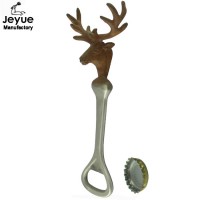 Hot Sale rusty deer head shape personalized bottle opener for souvenir